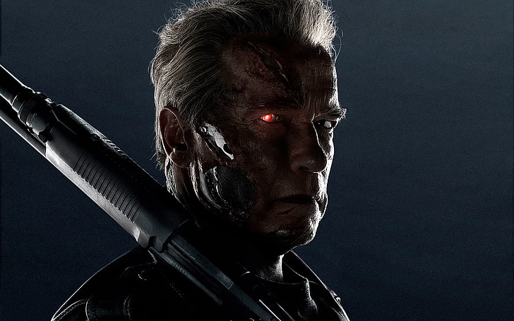 Arnold T 800 Terminator Genisys, portrait, close-up, headshot, HD wallpaper