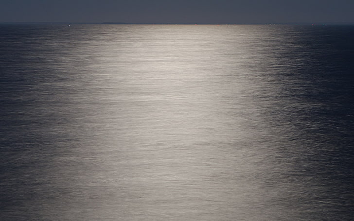 Moonlit Sea-Germany Rugen HD Wallpaper, silver colored, backgrounds, HD wallpaper