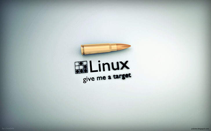 brass-colored bullet with text overlay, Linux, glider, ammunition