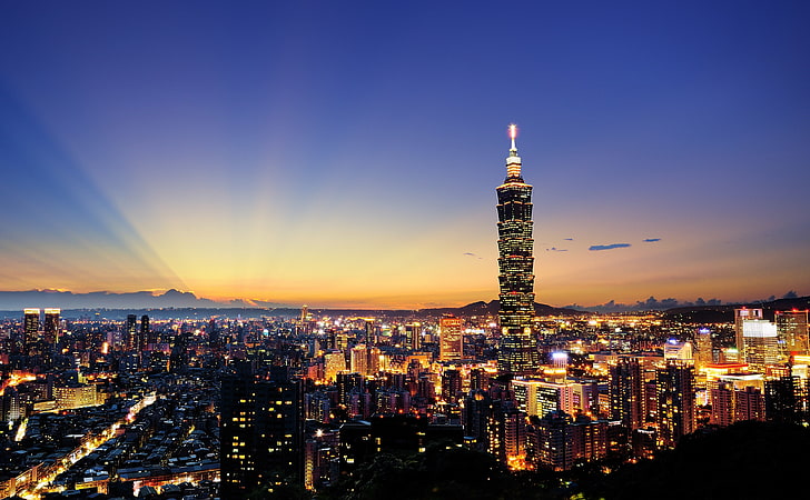 Taipei 101, city skyline photo, Asia, Others, building exterior, HD wallpaper