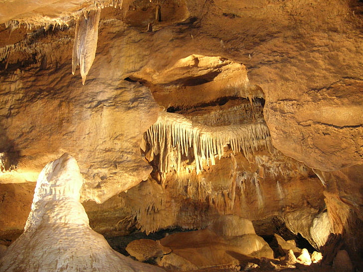 Koneprusy Caves, nature, stalactites, 3d and abstract, HD wallpaper