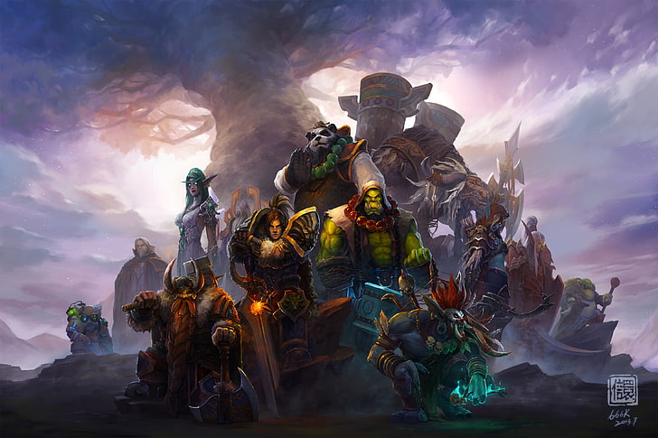 game wallpaper, World of Warcraft, Thrall, Sylvanas Windrunner, HD wallpaper