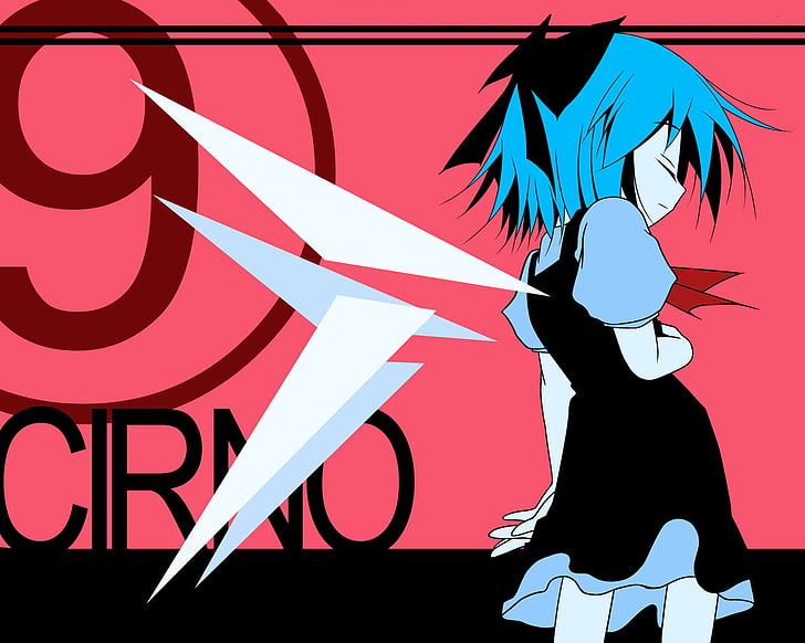 anime girls, blue hair, Touhou, Cirno, one person, standing, HD wallpaper