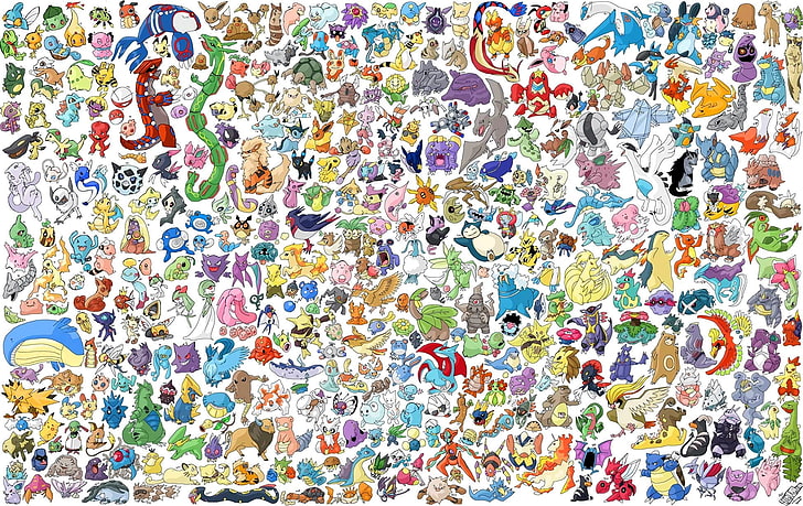 HD wallpaper: Pokemon characters wallpaper, Pokémon, Pikachu, multi colored  | Wallpaper Flare