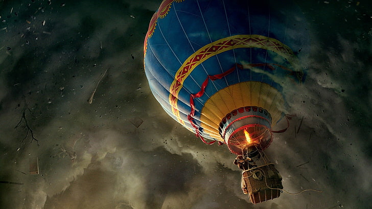 movies, Oz the Great and Powerful, hot air balloon, multi colored, HD wallpaper