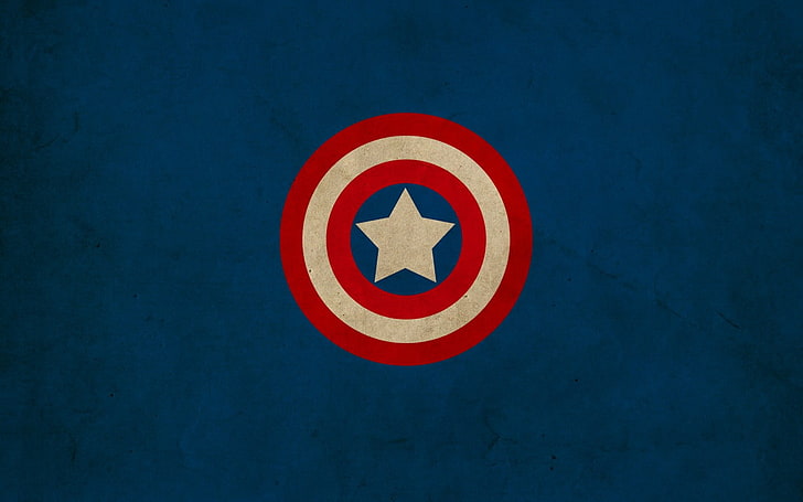 Captain America logo, minimalism, cartoon, flag, symbol, sign, HD wallpaper
