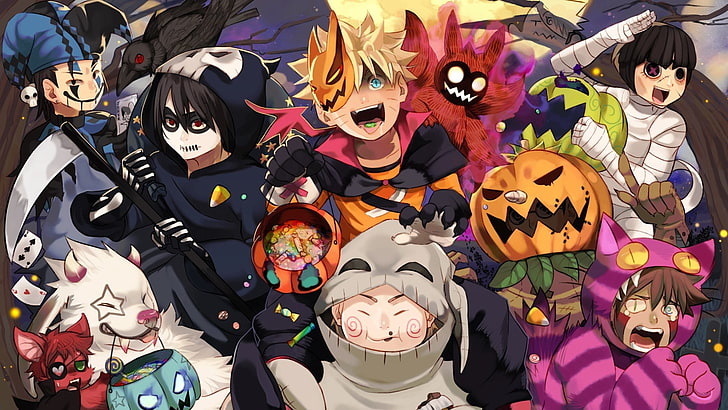 Anime, Naruto, Chōji Akimichi, Gaara (Naruto), Kakashi Hatake, HD wallpaper