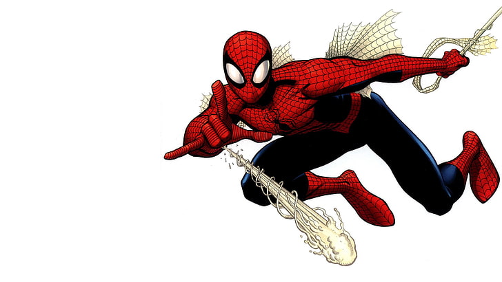 Spider-man illustration, Marvel Comics, white background, cut out, HD wallpaper