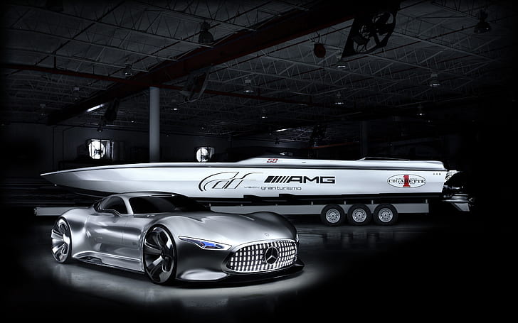 Mercedes-Benz AMG Vision Gran Turismo, concept, future, boat, HD wallpaper