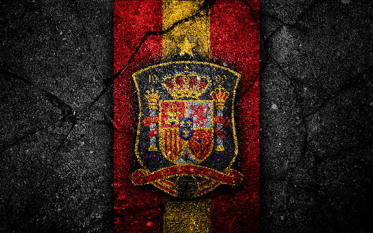 Spain national football team leather texture, emblem, logo, football, Spain,  HD wallpaper | Peakpx