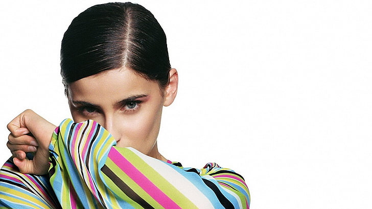 Nelly furtado, Dress, Lines, Face, Haircut, one person, young adult, HD wallpaper