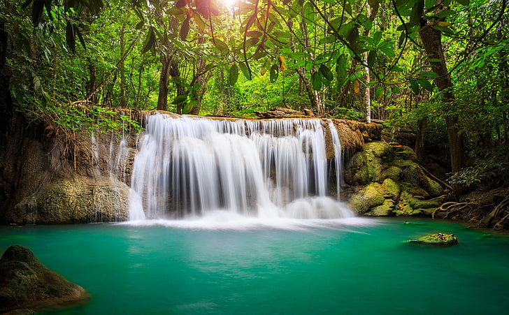 Rainforest Waterfall HD Wallpaper, waterfalls, Nature, Travel