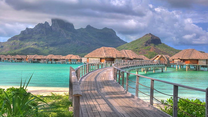Four Seasons Resort Bora Bora South Pacific French Polynesia Desktop Background 332490, HD wallpaper