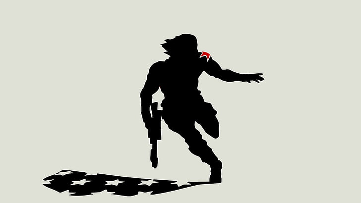 man holding gun illustration, Captain America: The Winter Soldier