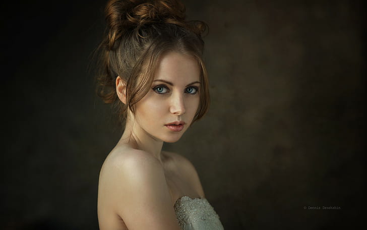 women, model, face, portrait, simple background