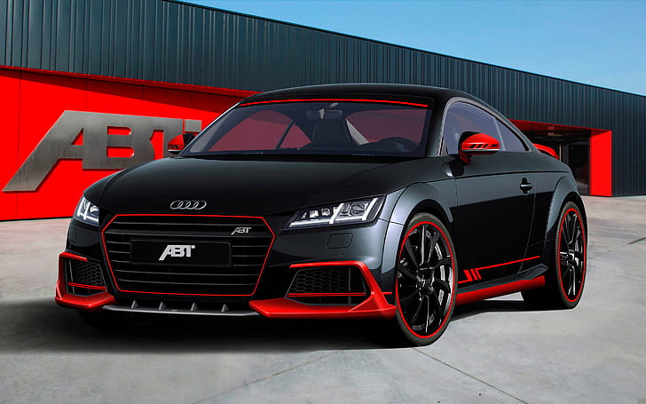 ABT Sportsline Audi TT, black audi coupe, cars, HD wallpaper