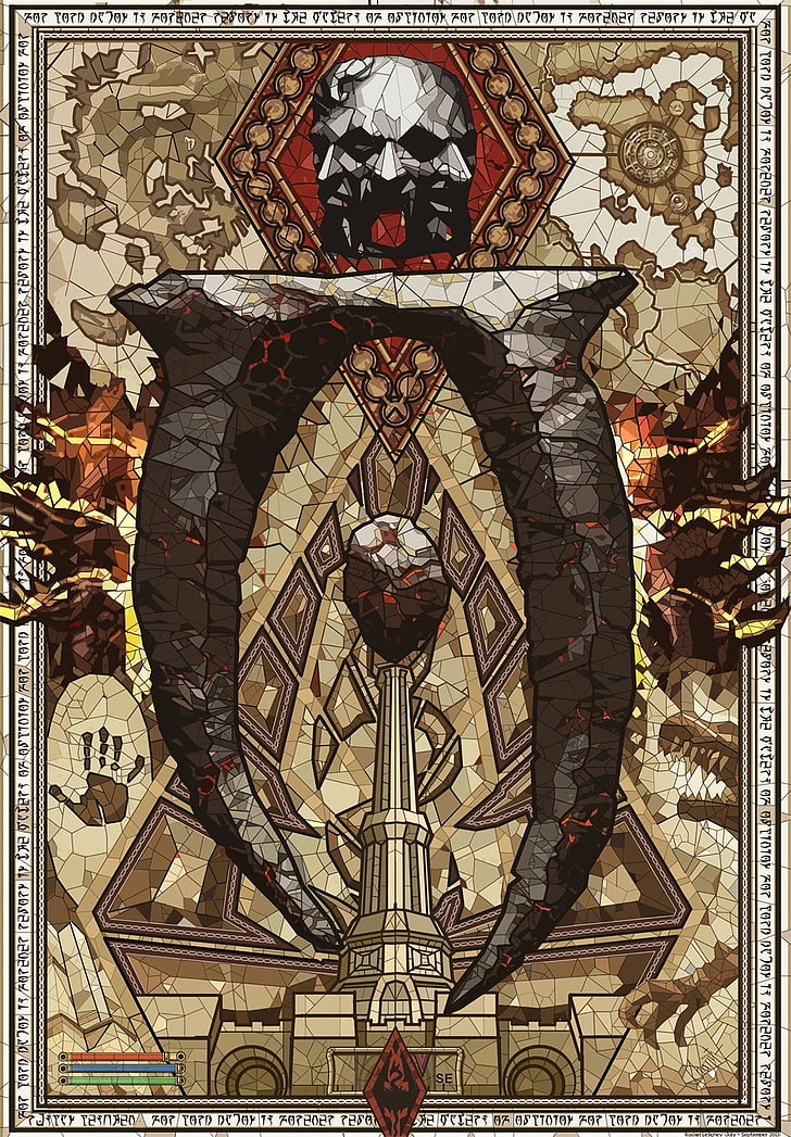white, black, and gray tower mosaic wall decor, The Elder Scrolls IV: Oblivion