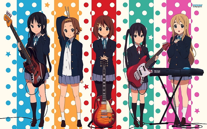 K-ON!, Akiyama Mio, Hirasawa Yui, Nakano Azusa, Tainaka Ritsu, HD wallpaper