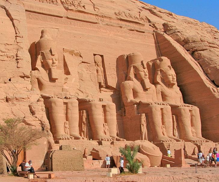 abu simbel, ancient, antomasako, aswan, aswan high dam, blue sky, HD wallpaper