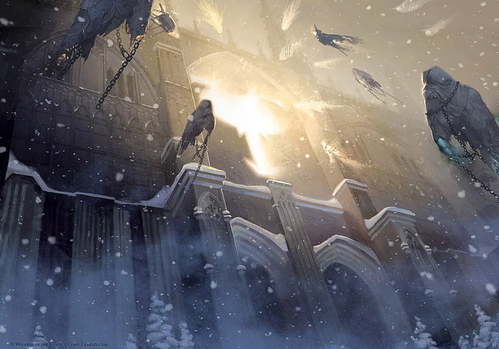 Gamer, Magic: The Gathering, nature, cold temperature, snow, HD wallpaper