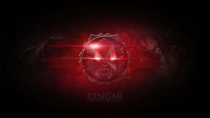 Rengar, League of Legends, Red, HD wallpaper