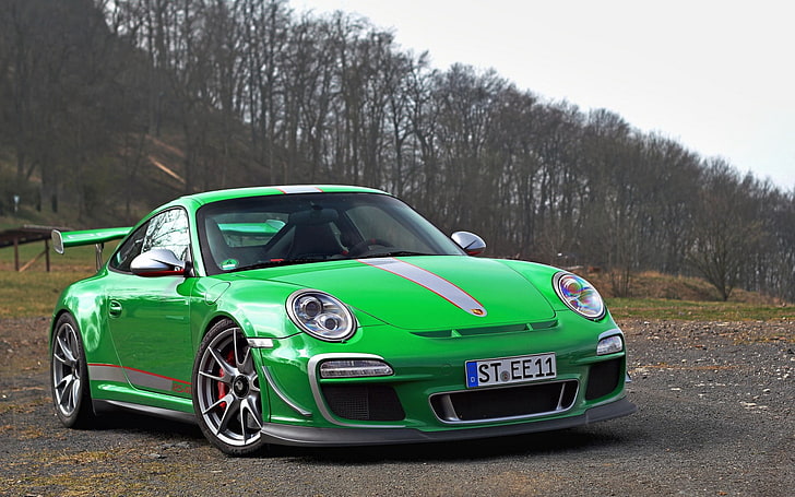 green Porsche Cayman, 911, gt3, rs 4 0, car, land Vehicle, sports Car, HD wallpaper