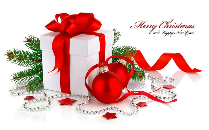 christmas and happy new year gifts, HD wallpaper