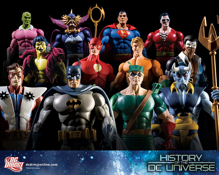Man Made, Toy, Aquaman, Batman, DC Comics, Flash, Green Arrow, HD wallpaper