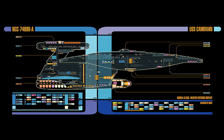 Star Trek, LCARS, spaceship, schematic, communication, technology, HD wallpaper