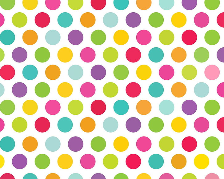 Art, Abstract, Polka Dot, Balls, Colorful, White Background