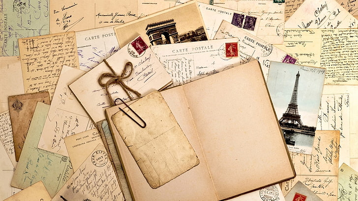 Notebook, Paper, Write postcards, Memories, the past, old, history, HD wallpaper