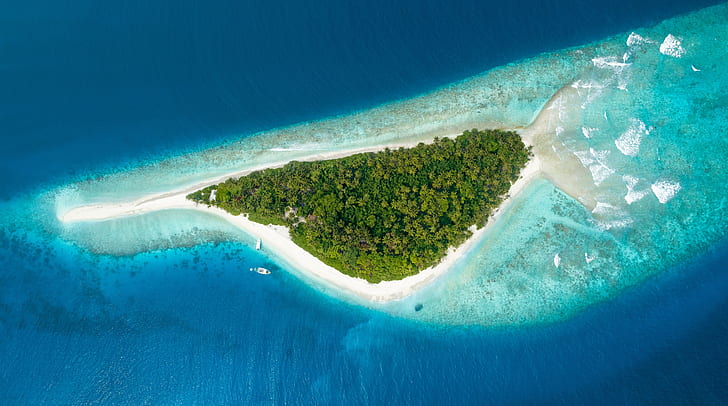 Maldive Fish Island Aerial Photography, Travel, Islands, Above, HD wallpaper