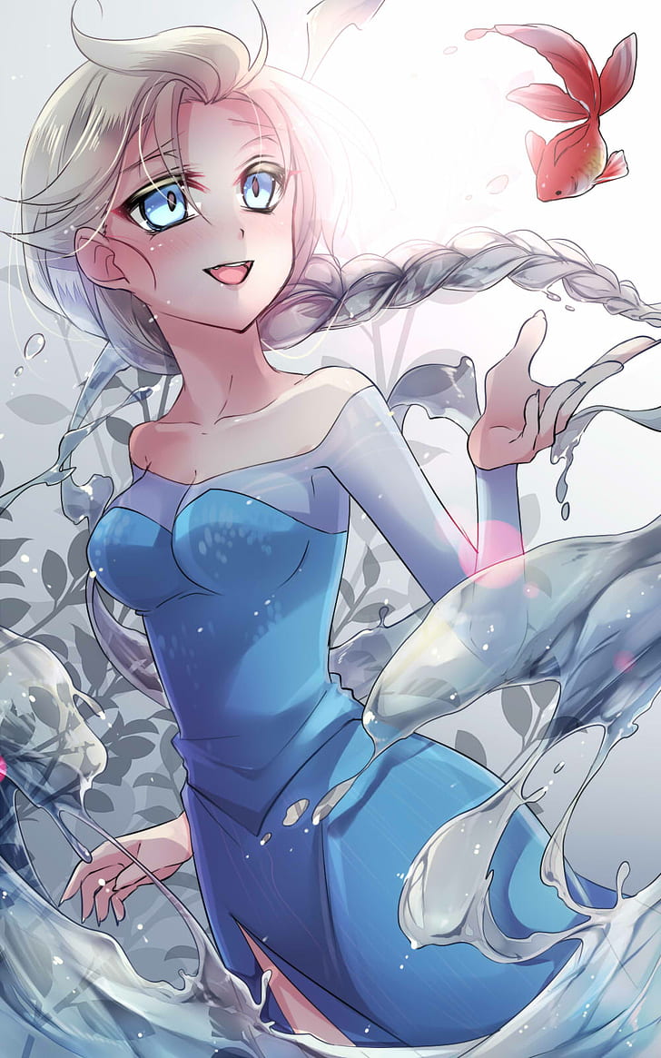 HD wallpaper: cartoon, Frozen (movie), anime girls, blue eyes | Wallpaper  Flare