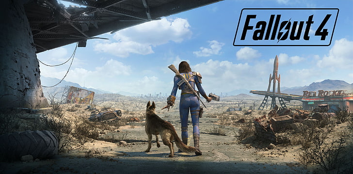 Fallout 4 digital wallpaper, German Shepherd, mammal, domestic animals