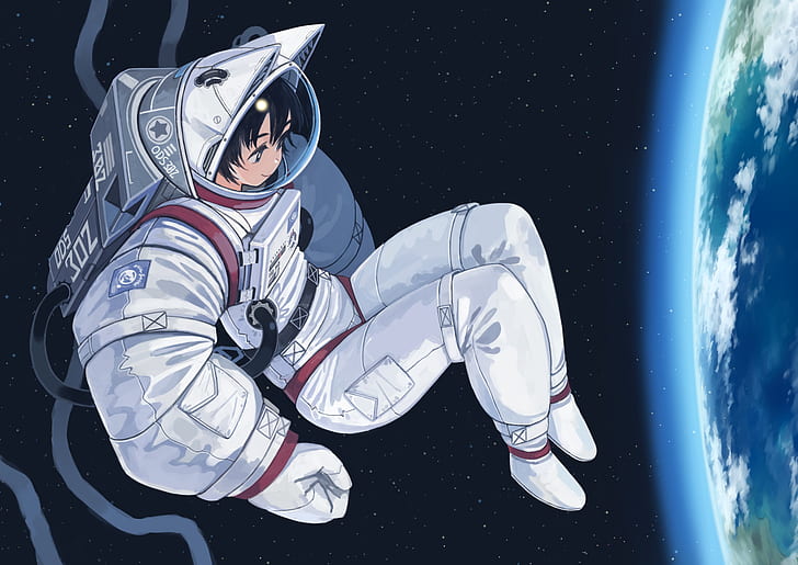 Black Anime Astronauts Growing Weed on the Moon · Creative Fabrica