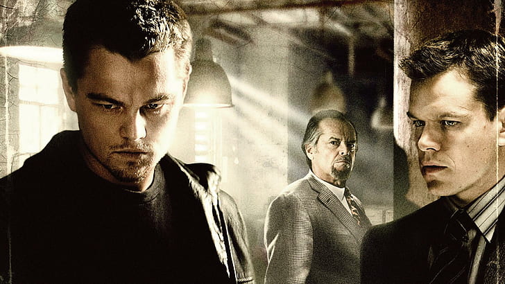 The Departed Matt Damon Leonardo DiCaprio Jack Nicholson HD, movies, HD wallpaper