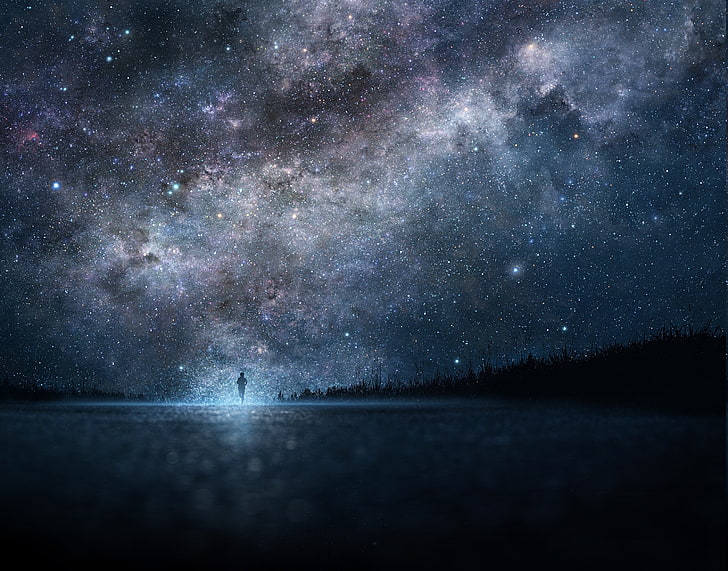 HD wallpaper: anime, landscape, stars, star - space, astronomy, galaxy,  night | Wallpaper Flare