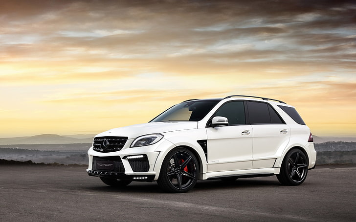 white Mercedes-Benz SUV, tuning, car, ball Wed, AMG, Inferno, HD wallpaper