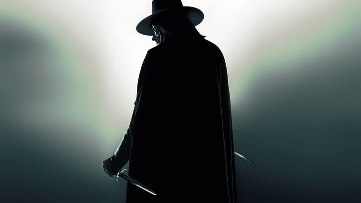 V for Vendetta, movies, dagger, indoors, clothing, one person, HD wallpaper