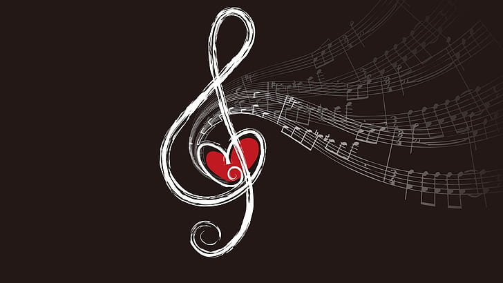 Heart Notes HD, music note drawing