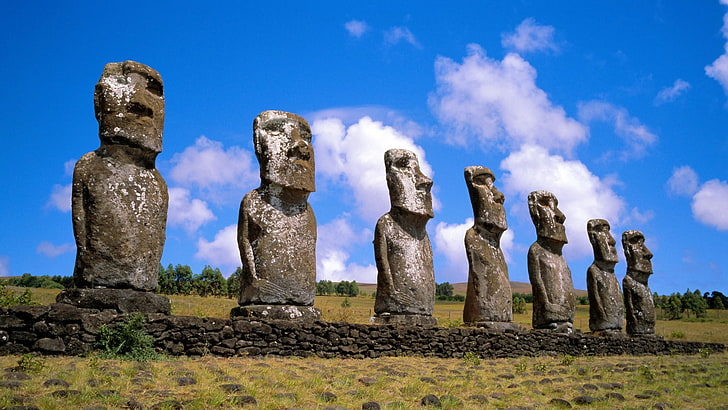 Easter Island, landscape, sky, history, the past, ancient, ancient civilization