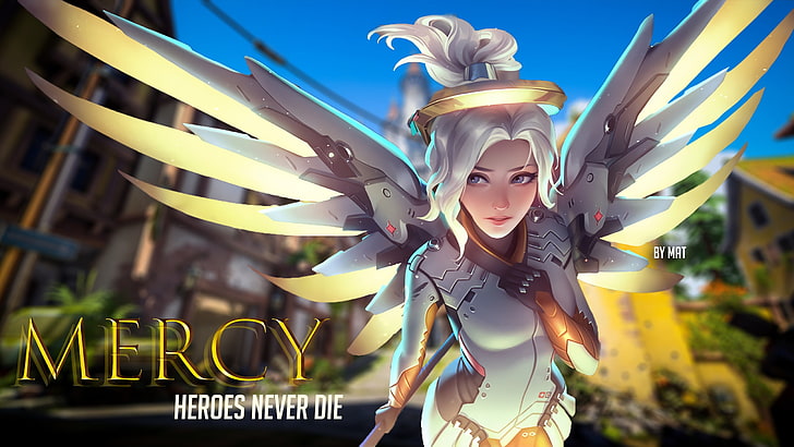 Mercy Heroes never die wallpaper, EICHENWALDE(Overwatch), Mercy (Overwatch), HD wallpaper