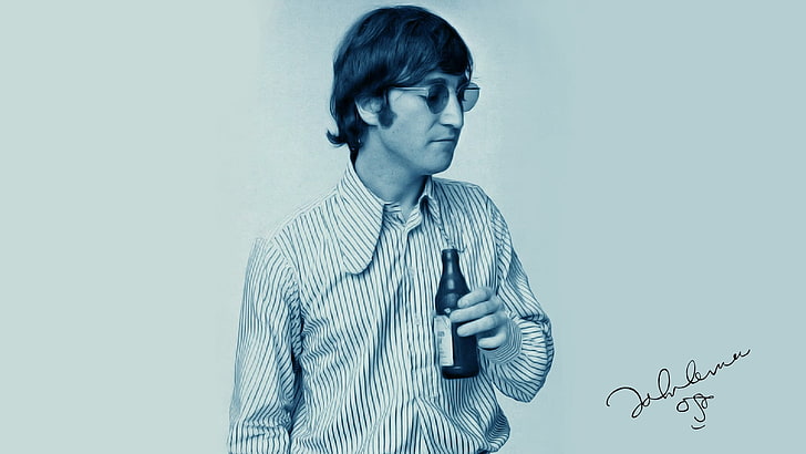 John Lennon, musician, celebrity, men, one person, indoors, HD wallpaper