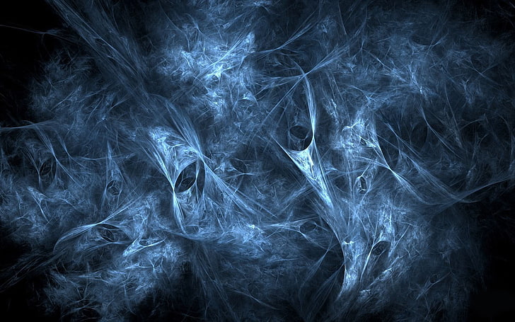 smoke digital wallpaper, abstract, blue, smoke - physical structure