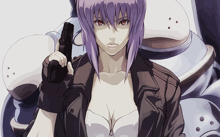 female anime character illustration, Kusanagi Motoko, Ghost in the Shell