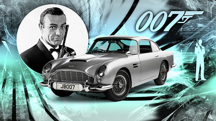 James Bond, 007, Aston Martin, Sean Connery, mode of transportation, HD wallpaper