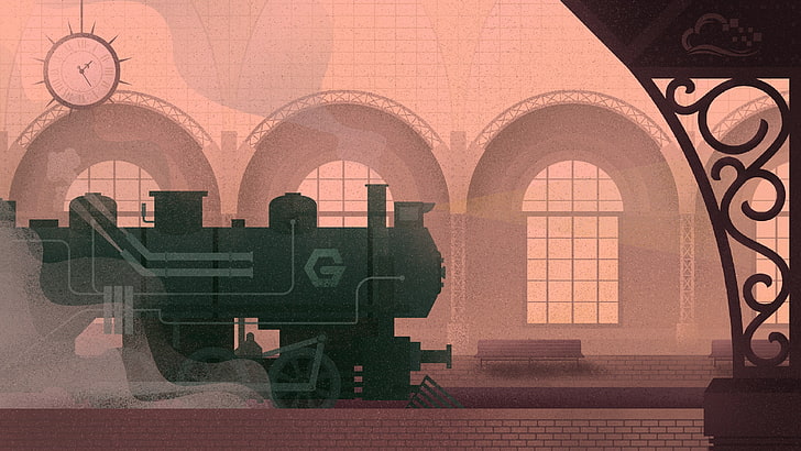 digitalocean, train, train station, steam locomotive, architecture, HD wallpaper