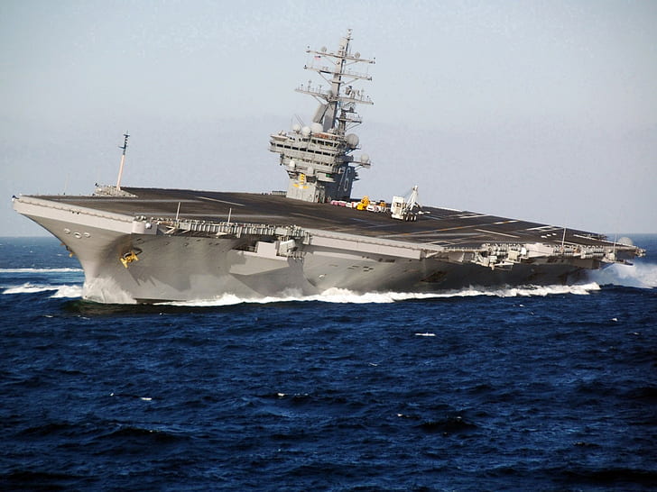 aircraft carrier, warship, USS Ronald Reagan (CVN-76), military, HD wallpaper
