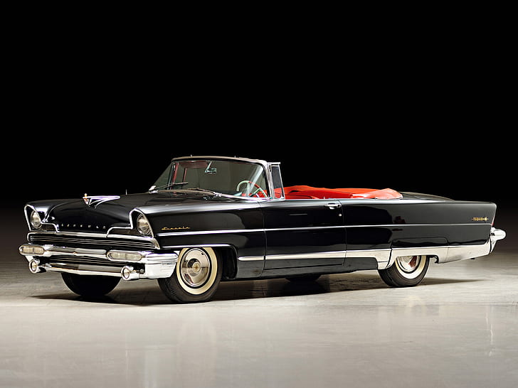 1956 Lincoln, car, Oldtimer, black cars, vehicle, HD wallpaper