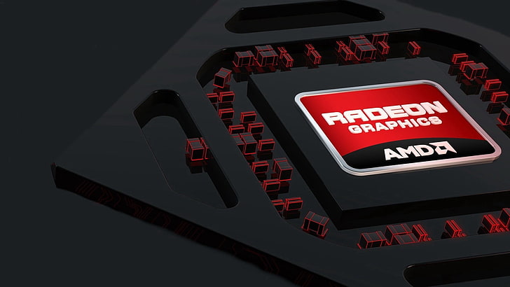 black and red Radeon AMD graphics card illustration, gpu, technology